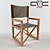 Modern Folding Wooden Chair 3D model small image 1