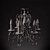 Baroque Chrome Pendant Light - 6 Bulbs 3D model small image 3