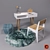 Stylish Work Desk Set 3D model small image 1