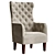 Luminous Elegance: Pale Accent Chair 3D model small image 1