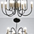 Modern 12-Light Black Inspiration Pendant 3D model small image 2