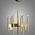 Glamorous Sciolari Brass Chandelier 3D model small image 1