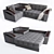 Montreal Left Angle Corner Sofa Bed 3D model small image 1