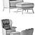 Saba Italia KEPI Armchair: Comfort and Style Combined 3D model small image 3