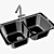 Franke Aneta Sink: Modern Onyx Finish 3D model small image 3