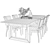 Modern Causeway Dining Set 3D model small image 3