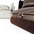 Elegant Babila Armchair: Leather & Fabric Blend 3D model small image 3
