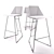 Foldable Metal and Wood Bar Stool 3D model small image 2