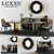 Luxurious Dining Set: Table, Chair, Wall Light & Mirror 3D model small image 1