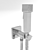 Bossini CUBE Brass Mixer: Elegant Hygiene Shower 3D model small image 3