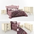 Piermaria Silver Night Collection: Bed, Dresser, Nightstand 3D model small image 1
