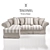 Elegant Provence Corner Sofa 3D model small image 1