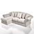 Elegant Provence Corner Sofa 3D model small image 3