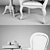 Modern Armchair and Coffee Table Set - Panamar 3D model small image 3