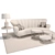 Vintage French Sofa and Coffee Tables Set 3D model small image 3