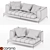 Prianera Tangram Up Sofa: Modular Elegance 3D model small image 3