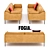 Elegant and Modern Dini Sofa 3D model small image 3