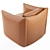 Luxury Maryl Leather Armchair - Elegant, Stylish, and Comfortable 3D model small image 2