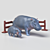 Title: Hippo Family Toy Set 3D model small image 1