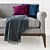 Modern Upholstered Sofa No. 2600 3D model small image 2