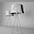 Vintage-inspired Fiberglass Floor Lamp 3D model small image 3