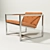 Luxurious Delano Chair: Metal Frame, Variety of Upholstery Options 3D model small image 3