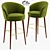 Luxury Velvet Lupino Bar Chair 3D model small image 1