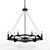 Sleek Blacksmith Metal Chandelier 3D model small image 1