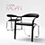Fetuccini 165: Sleek Chrome & Leather Chair 3D model small image 1