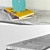 Elegant Metal and Marble Table Set 3D model small image 2