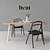 Modern Udon Chair & Alle Table Set 3D model small image 1