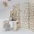Playful White RH Desk Set 3D model small image 3