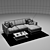 Luxury Grey Linen Cotton Sofa 3D model small image 2