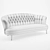 Velvet Diana Sofa: Elegant Beechwood & Brass Legs 3D model small image 2