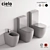 Sleek Smile Collection: Elegant Floor Bidets & Toilets 3D model small image 1