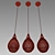 1-Light Antique Brass Pendant with Dimpled Glass Shade 3D model small image 2