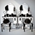 Elegant Vanity Set with Stool 3D model small image 3