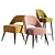 Mid-Century Velvet Chair Set 3D model small image 2