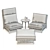 Stellar Works SW Sofa Set: Lunar Side Table, SW Sofa, Long Back, Puff Unit 3D model small image 2