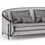 Modern Orange Velvet Sofa 3D model small image 3