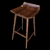 Richly Grained Wainscott Counter Stool 3D model small image 2