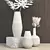 Honeycomb Metallic Vases Set 3D model small image 2