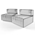 Pierre Cardin Lounge Chair Set 3D model small image 3