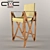 Modern Wooden Bar Armchair AS-14 3D model small image 1