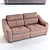 Nieri Dakota 3-Seater Sofa 3D model small image 2