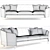 Sophisticated Diamond Sofa by Thomas Pheasant 3D model small image 2
