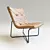 Stylish LC03 Armchair: Easy Leather Color Change! 3D model small image 1