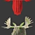 Stylish Fred Cardboard Moose Head 3D model small image 2