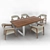 Elegant Modrest Byron Walnut Dining Set 3D model small image 1