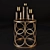 Exquisite Openwork Table with Brown Glitter Décor 3D model small image 1